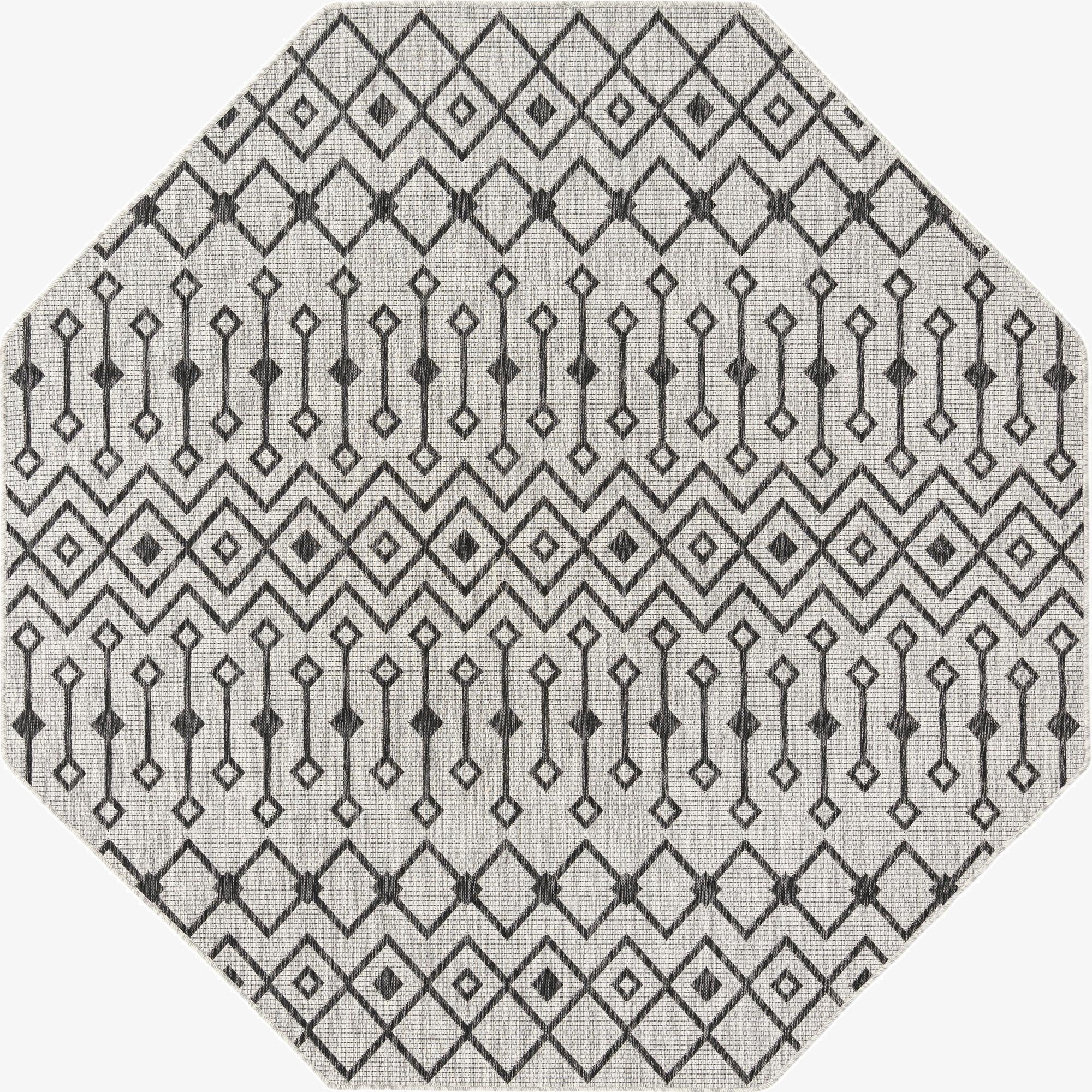 7' 10 x 7' 10  Washable Trellis Indoor / Outdoor Octagon Rug