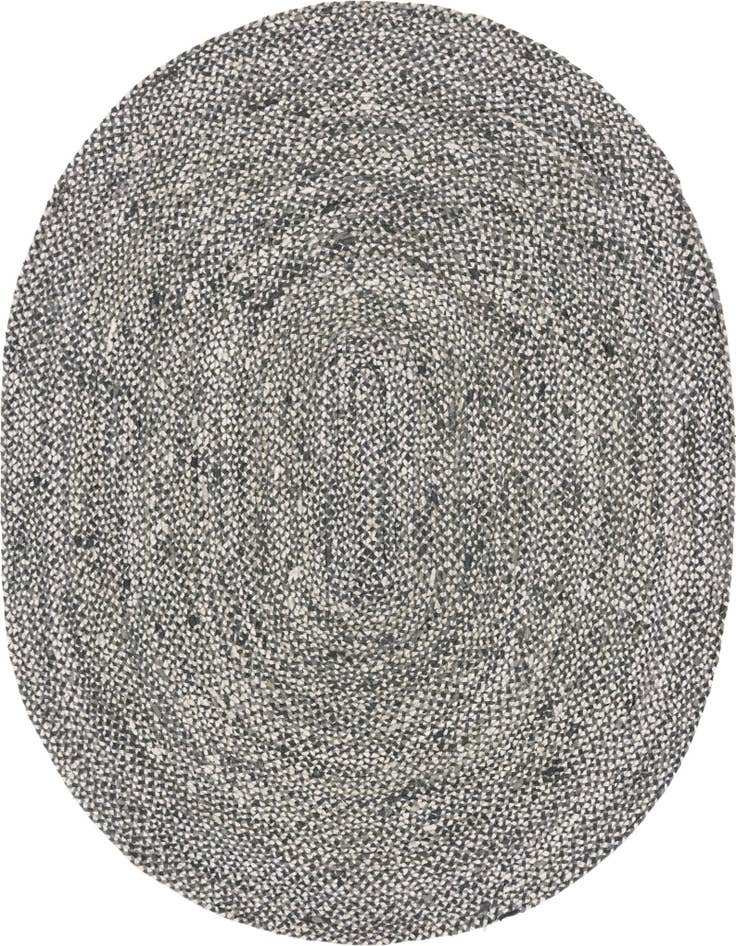 Detail image of 8' x 10'  Hand Braided Chindi Oval Rug