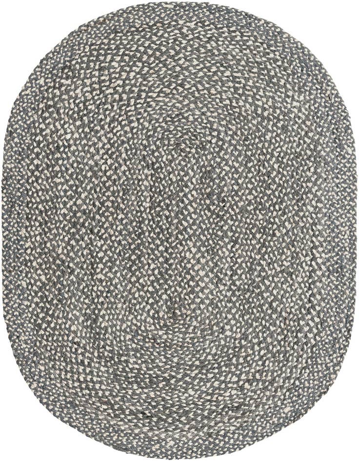 Detail image of 5' 1 x 8'  Hand Braided Chindi Oval Rug
