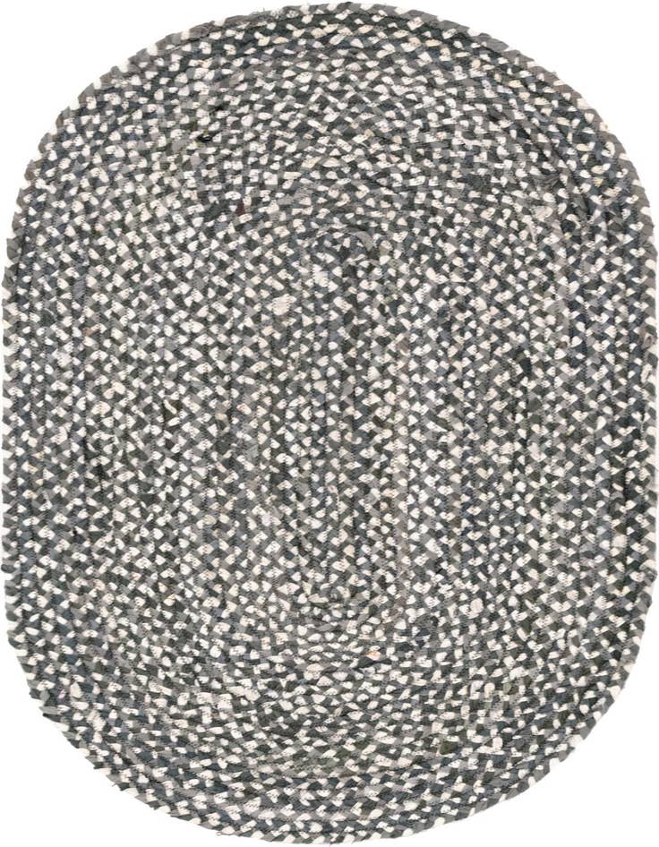 Detail image of 3' 3 x 5' 1  Hand Braided Chindi Oval Rug