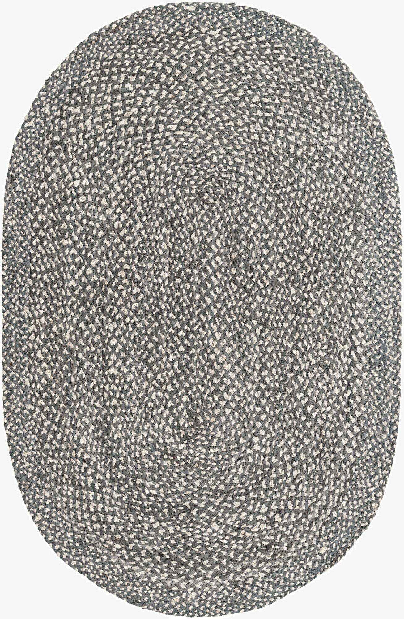 5' 1 x 8'  Hand Braided Chindi Oval Rug