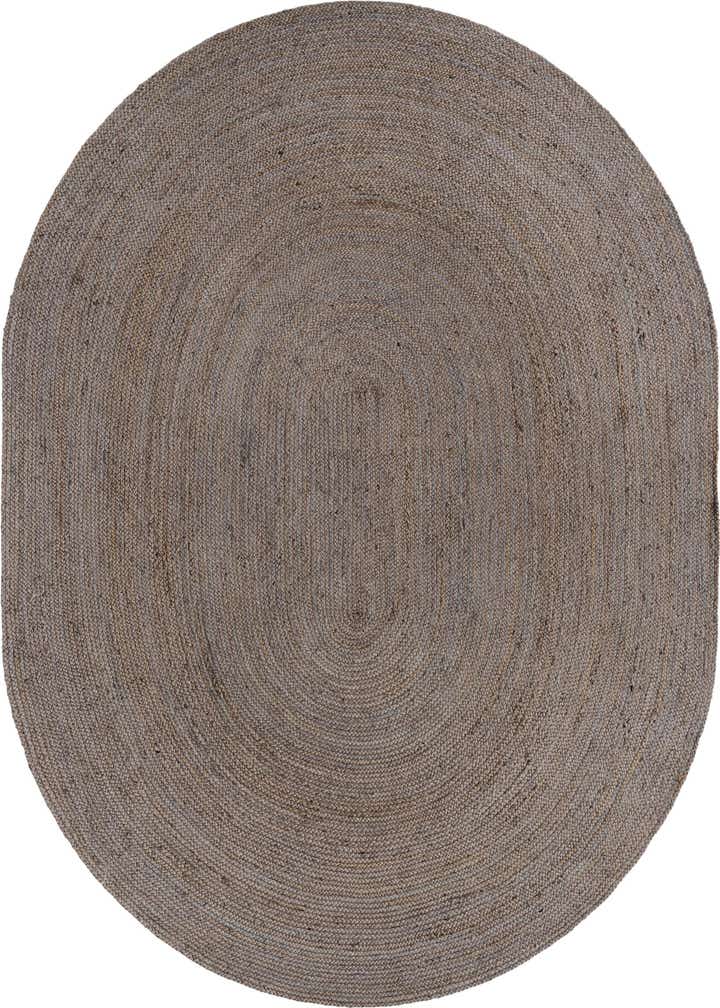 8' x 10' Handmade Braided Jute Oval Rug