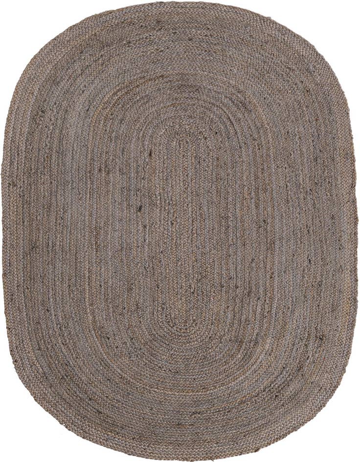 Detail image of 5' 1 x 8'  Hand Braided Jute Oval Rug