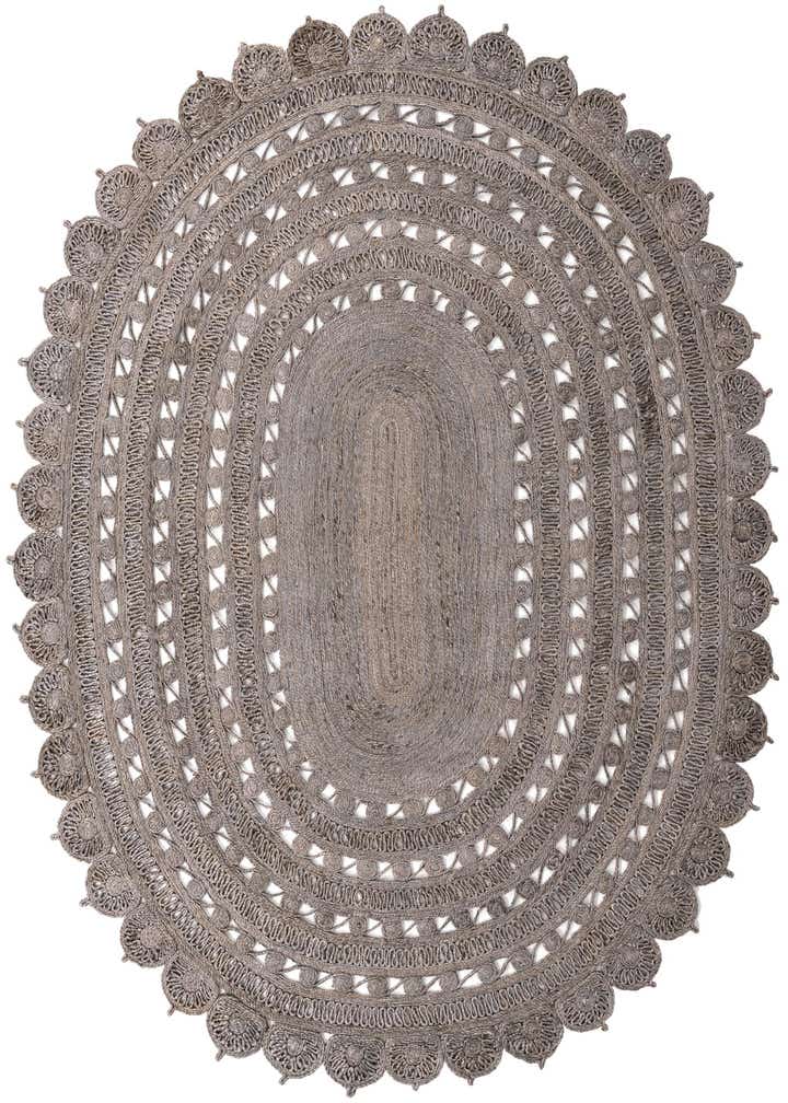 7' 10 x 10' Handmade Braided Jute Oval Rug