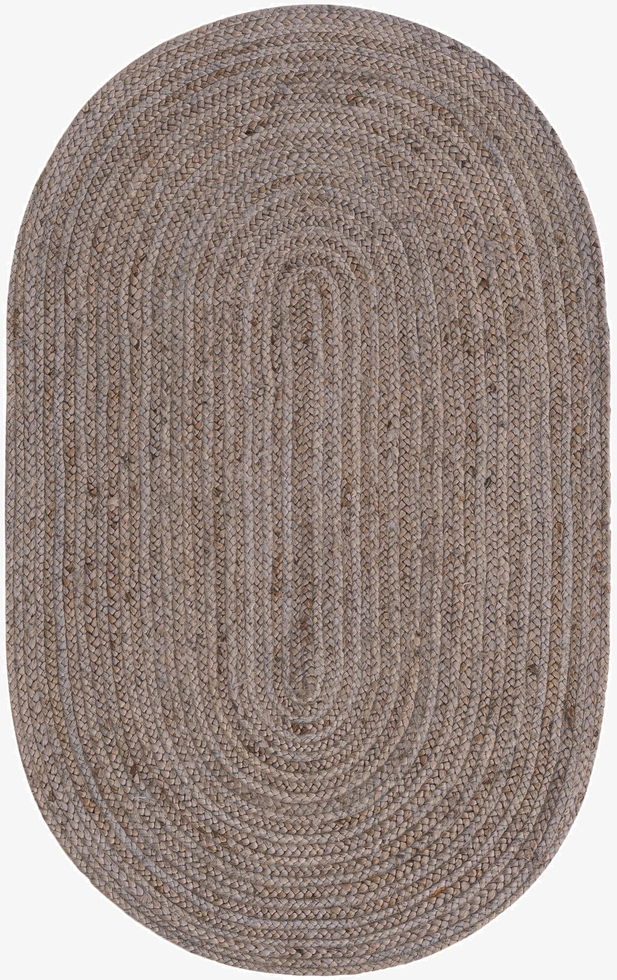 3' 3 x 5' 1  Hand Braided Jute Oval Rug