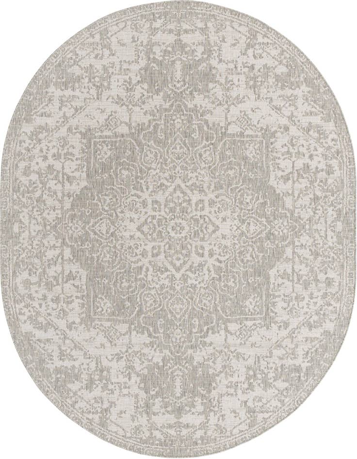Detail image of 7' 10 x 10' Easy-Clean Jill Zarin Dubai Indoor / Outdoor Oval Rug