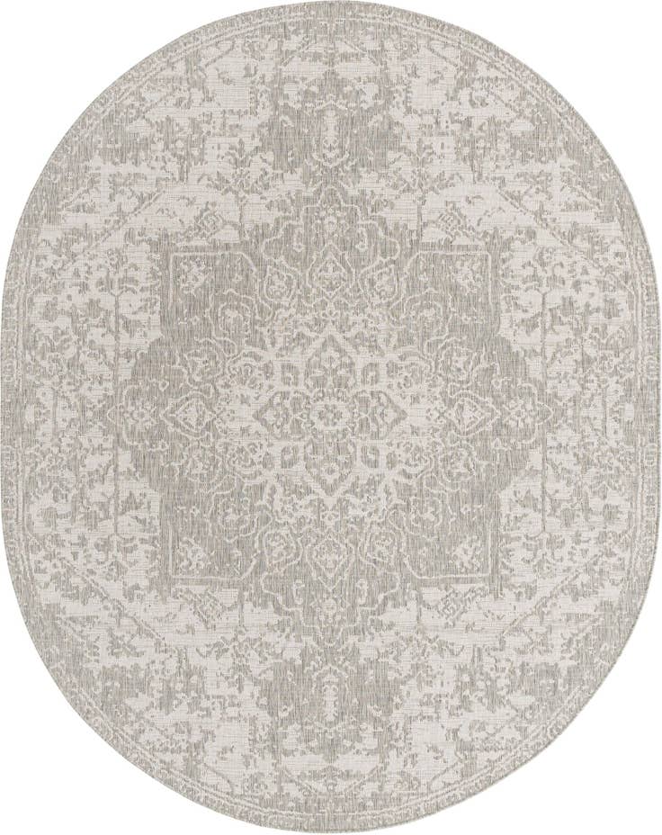 Detail image of 7' 10 x 10' Easy-Clean Jill Zarin Dubai Indoor / Outdoor Oval Rug