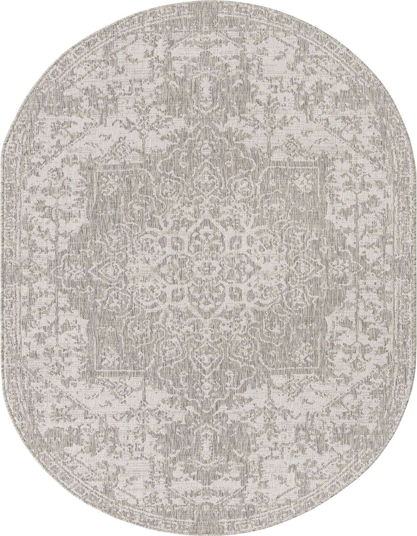 5' 3 x 8' Easy-Clean Jill Zarin Dubai Indoor / Outdoor Oval Rug