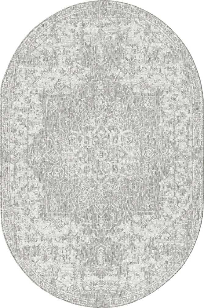 5' 3 x 8' Easy-Clean Jill Zarin Dubai Indoor / Outdoor Oval Rug