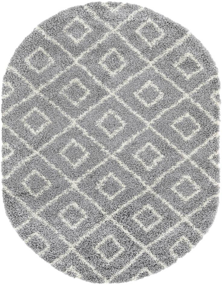 Detail image of 5' 3 x 8' Lattice Shag Oval Rug