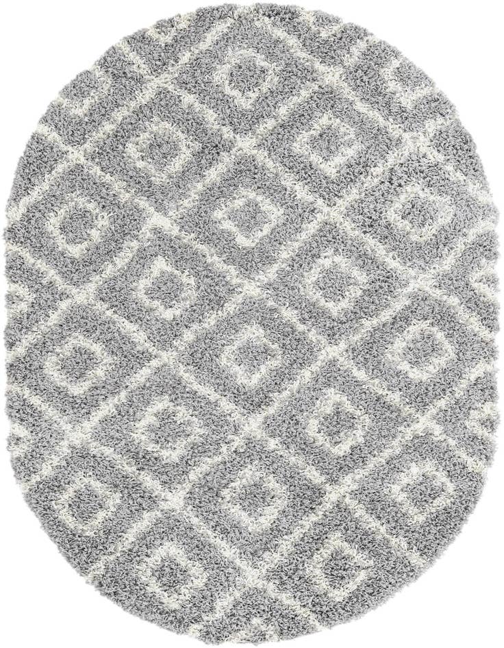 Detail image of 4' x 6' Lattice Shag Oval Rug