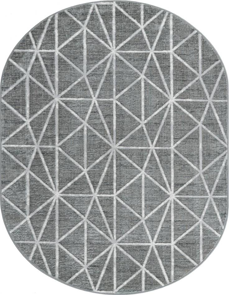 Detail image of 5' 3 x 8' Lattice Trellis Oval Rug