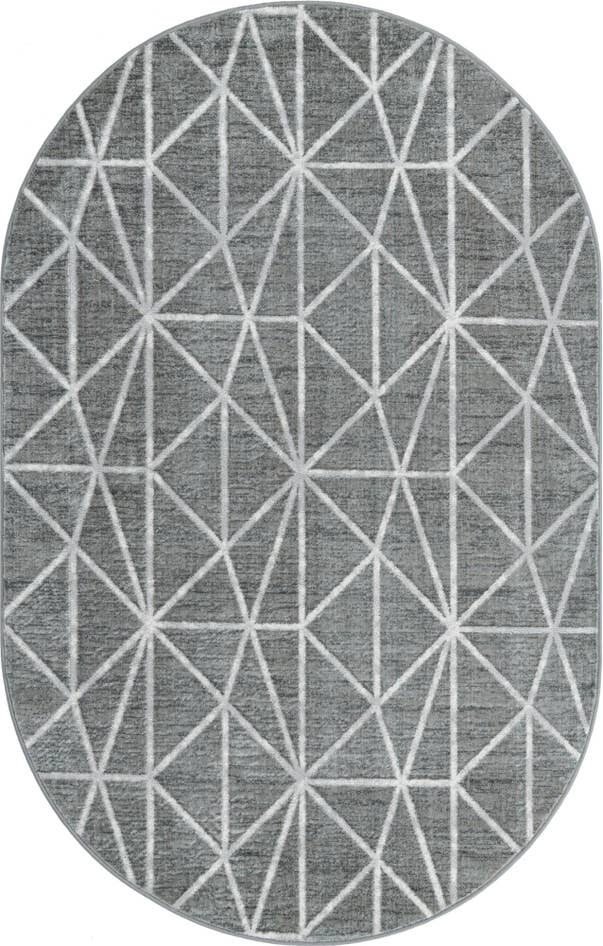 Detail image of 5' 3 x 8' Lattice Trellis Oval Rug