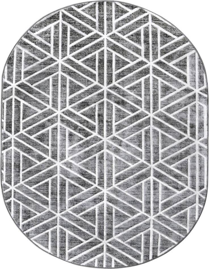 Detail image of 5' 3 x 8' Lattice Trellis Oval Rug