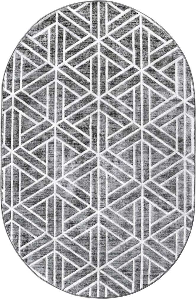 5' 3 x 8' Lattice Trellis Oval Rug