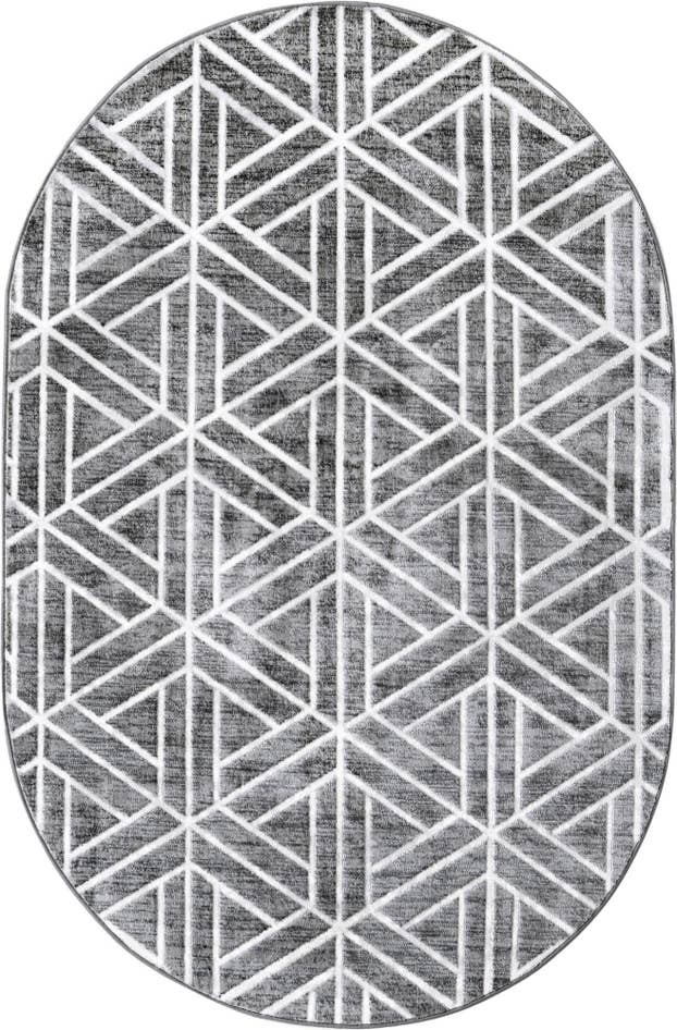 Detail image of 5' 3 x 8' Lattice Trellis Oval Rug