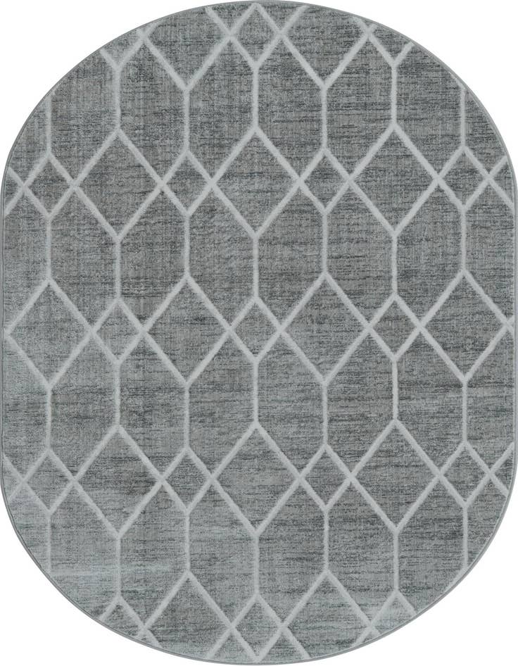 Detail image of 5' 3 x 8' Lattice Trellis Oval Rug