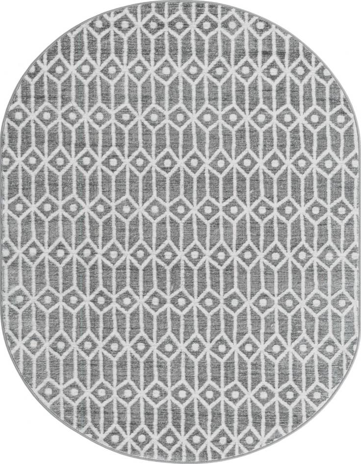 Detail image of 5' 3 x 8' Lattice Trellis Oval Rug