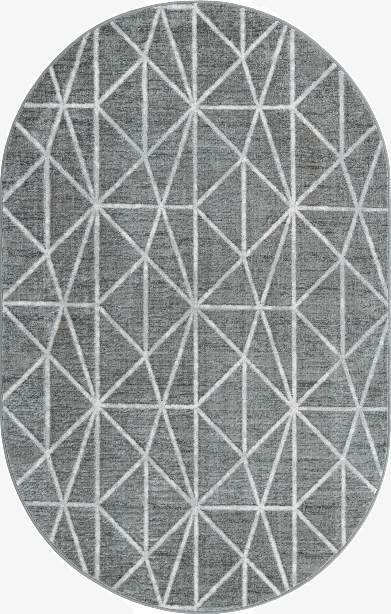 5' 3 x 8' Lattice Trellis Oval Rug