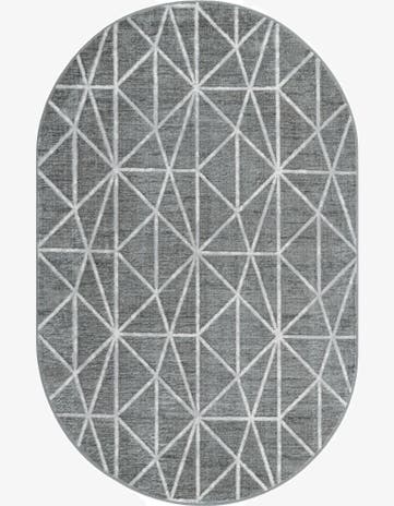 5' 3 x 8' Lattice Trellis Oval Rug
