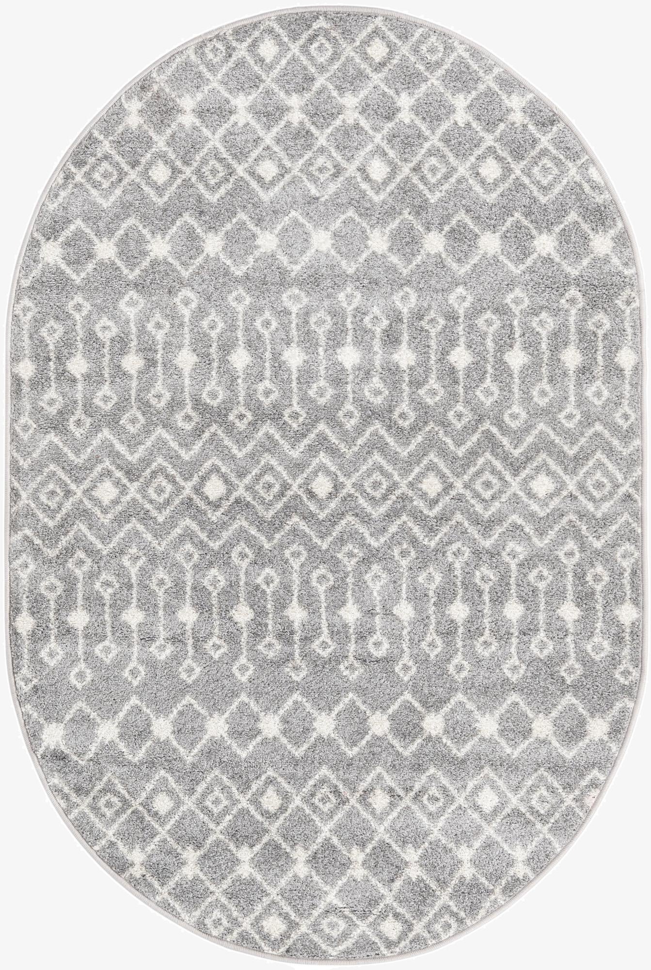 Primary image 4' x 6' Moroccan Trellis Oval Rug