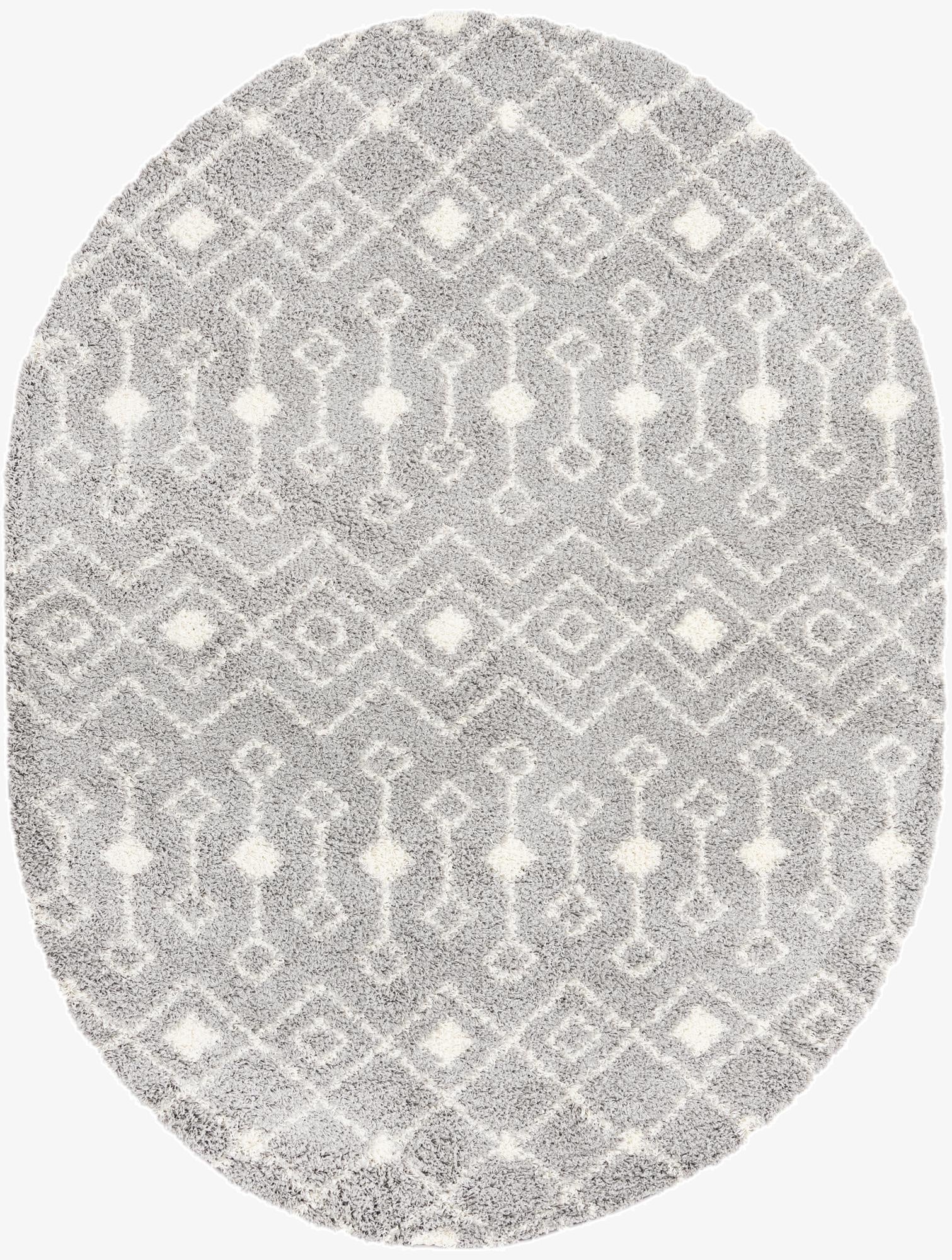 Primary image 7' 10 x 10' Moroccan Trellis Shag Oval Rug