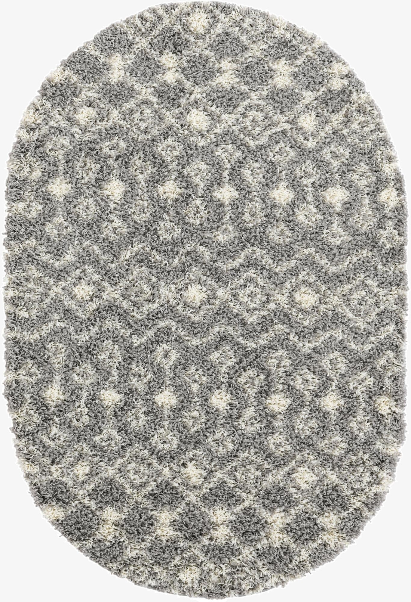 Primary image 4' x 6' Moroccan Trellis Shag Oval Rug