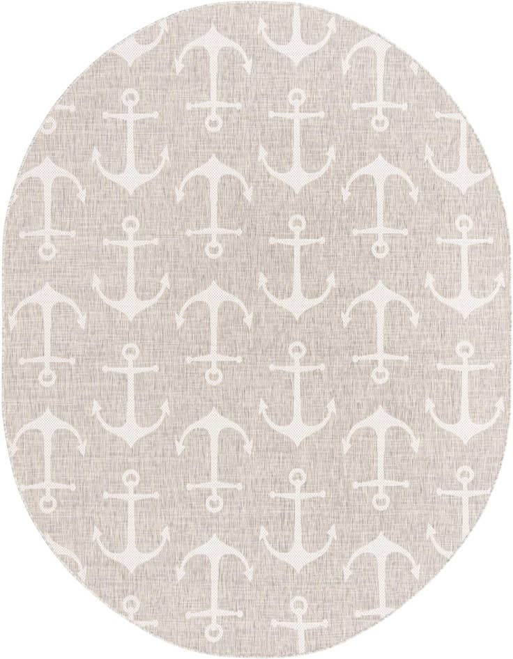 Detail image of 7' 10 x 10' Easy-Clean Coastal Indoor / Outdoor Oval Rug
