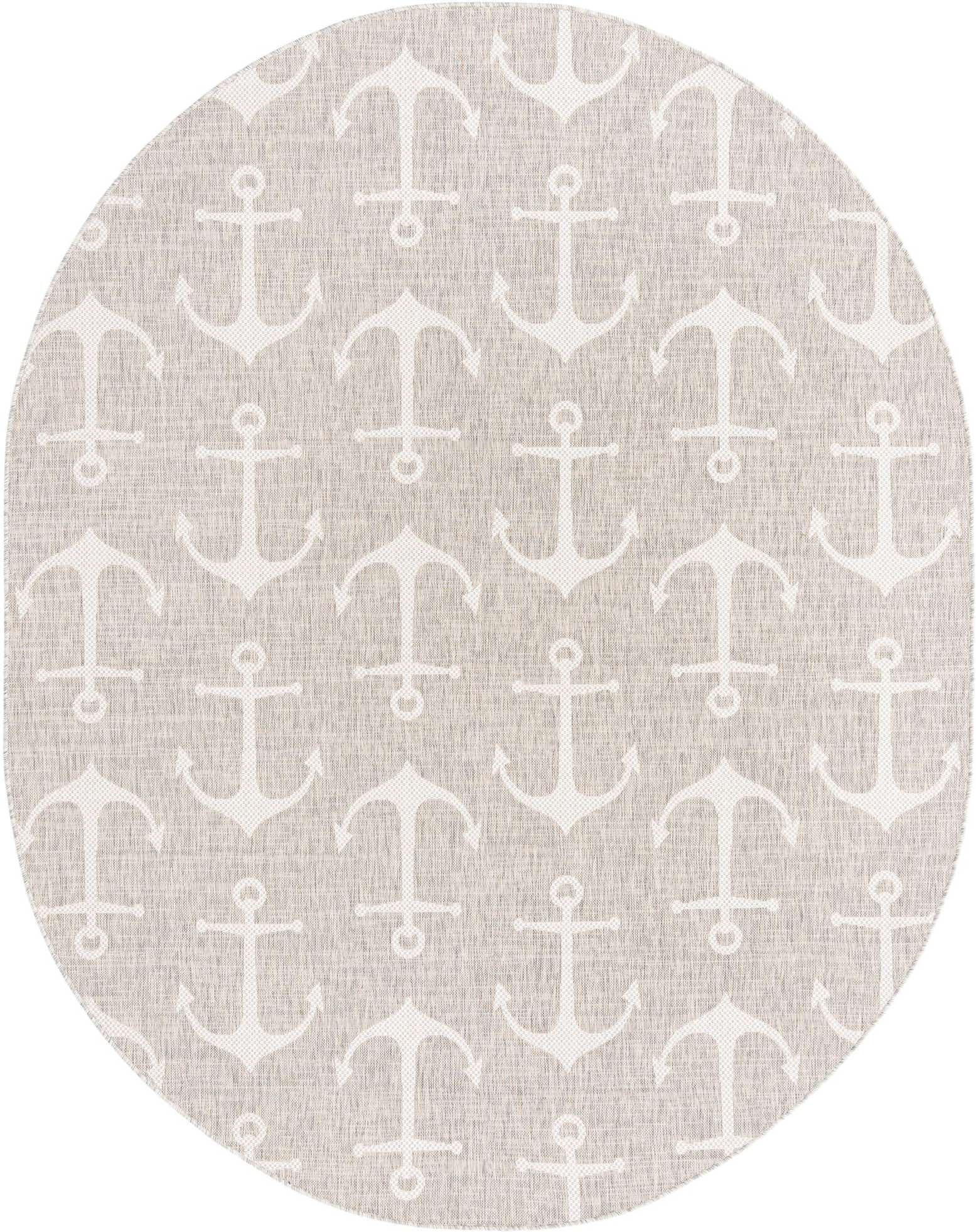 7' 10 x 10' Easy-Clean Coastal Indoor / Outdoor Oval Rug