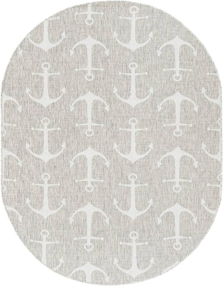 Detail image of 5' 3 x 8' Easy-Clean Coastal Indoor / Outdoor Oval Rug