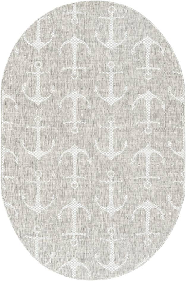 Detail image of 5' 3 x 8' Easy-Clean Coastal Indoor / Outdoor Oval Rug