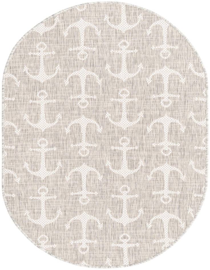 Detail image of 3' x 5' 3 Easy-Clean Coastal Indoor / Outdoor Oval Rug