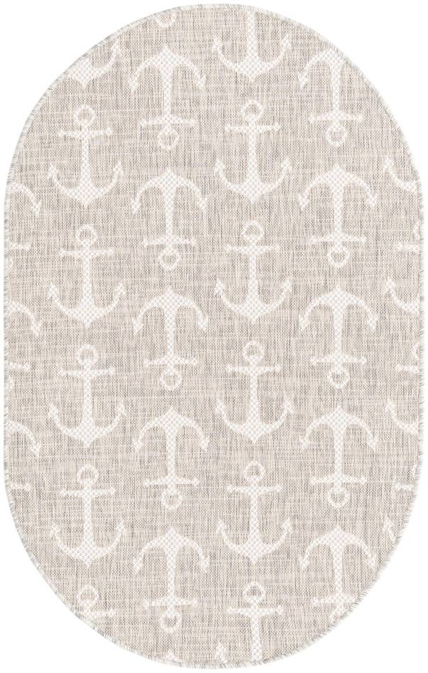 Detail image of 3' x 5' 3 Easy-Clean Coastal Indoor / Outdoor Oval Rug