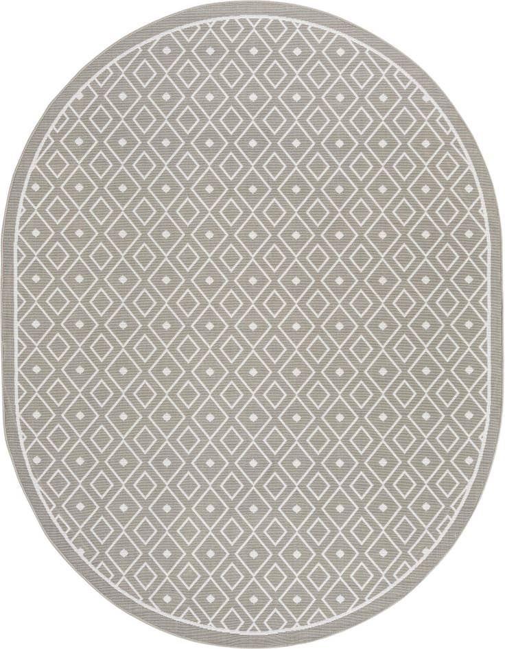 Detail image of 7' 10 x 10' Easy-Clean Lattice Indoor / Outdoor Oval Rug