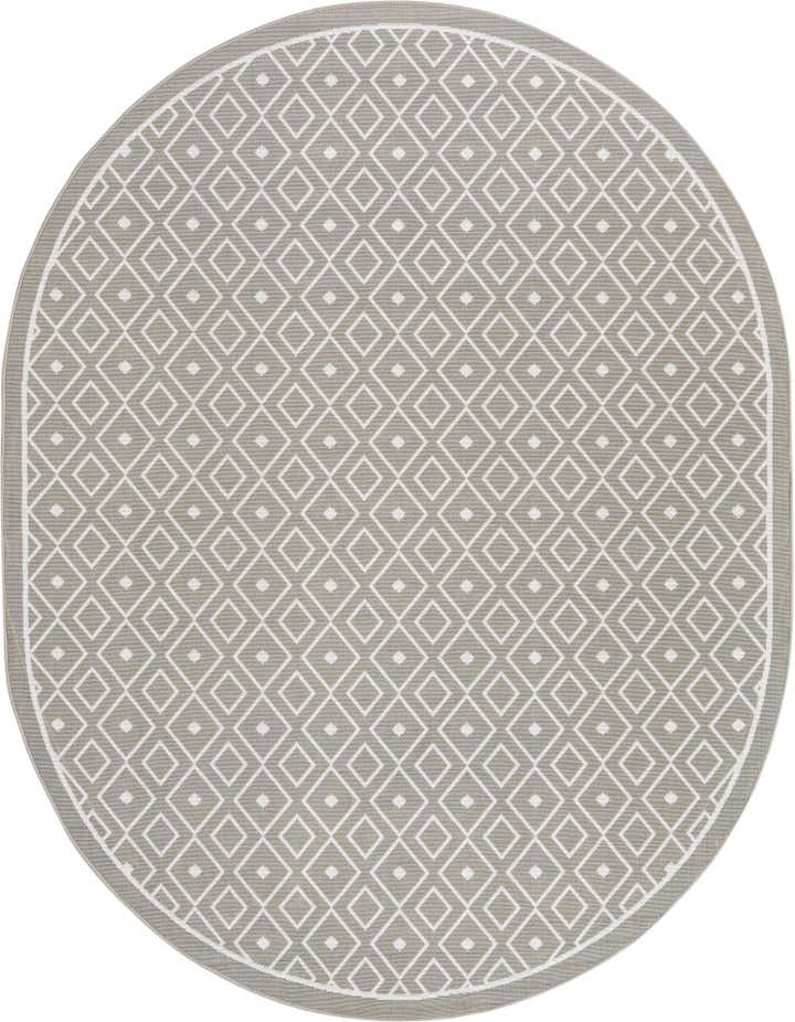 240cm x 305cm Easy-Clean Lattice Indoor / Outdoor Oval Rug