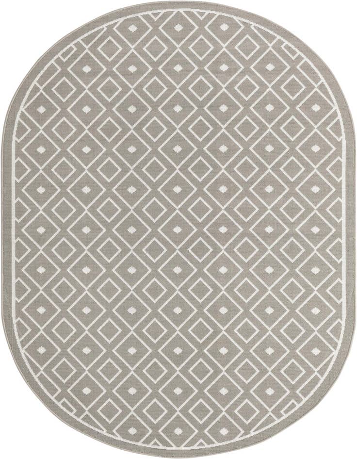 Detail image of 5' 3 x 8' Easy-Clean Lattice Indoor / Outdoor Oval Rug
