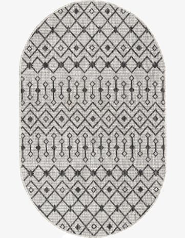 3' x 5' 3 Easy-Clean Lattice Indoor / Outdoor Oval Rug