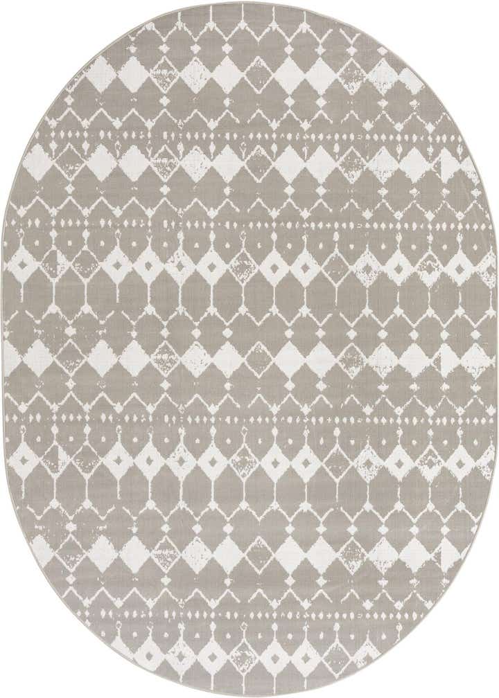 7' 10 x 10' Easy-Clean Trellis Indoor / Outdoor Oval Rug