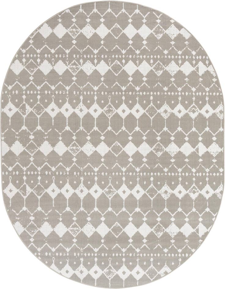 Detail image of 7' 10 x 10' Easy-Clean Trellis Indoor / Outdoor Oval Rug