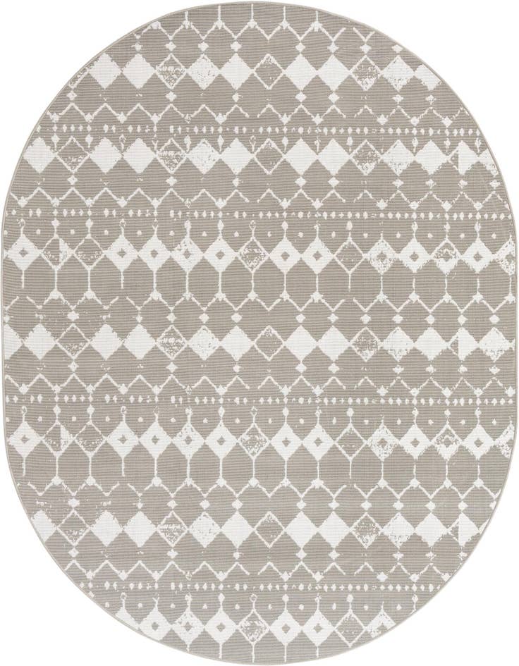 Detail image of 7' 10 x 10' Easy-Clean Trellis Indoor / Outdoor Oval Rug