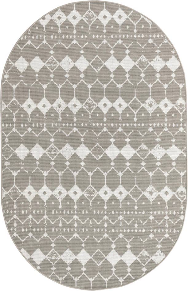 Detail image of 5' 3 x 8' Easy-Clean Trellis Indoor / Outdoor Oval Rug