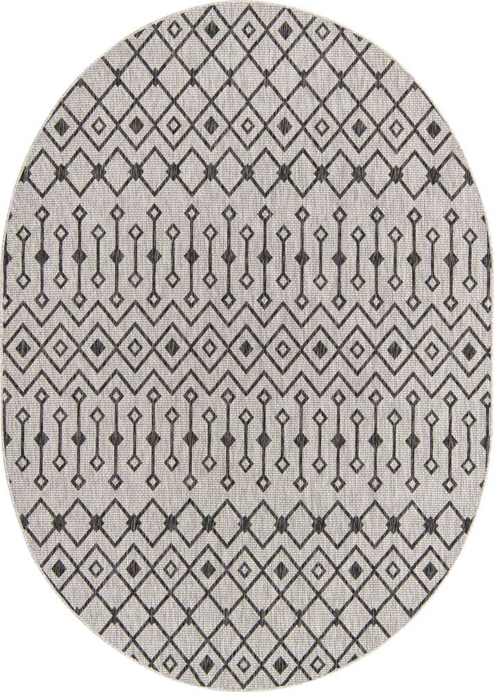 7' 10 x 10' Easy-Clean Trellis Indoor / Outdoor Oval Rug