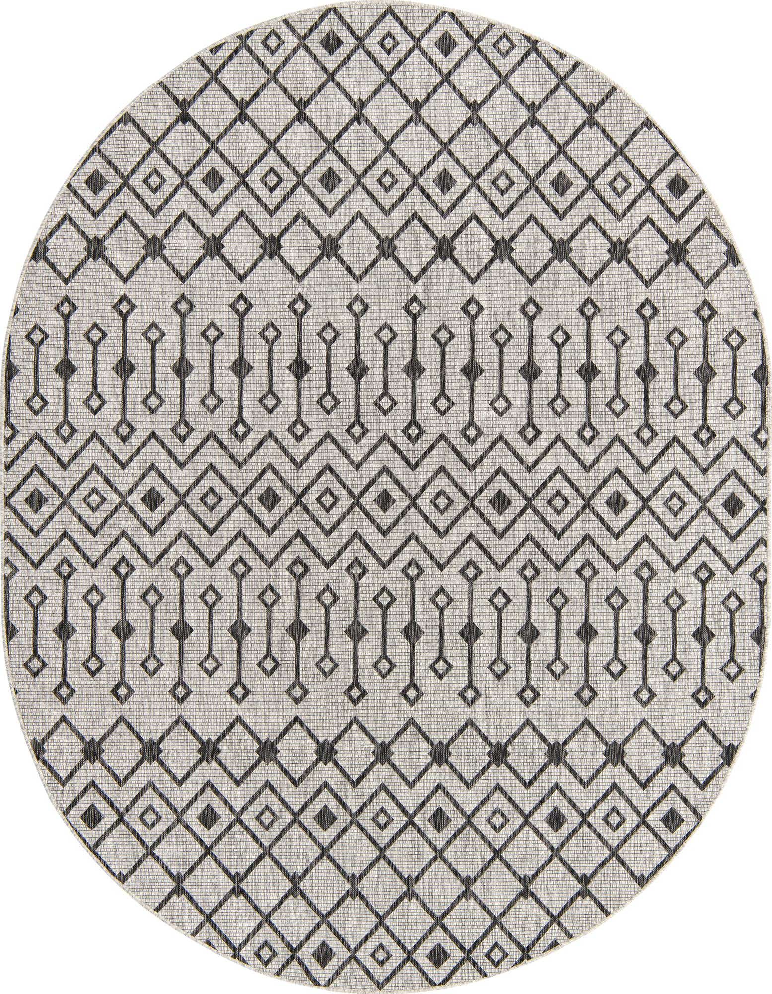 7' 10 x 10' Easy-Clean Trellis Indoor / Outdoor Oval Rug