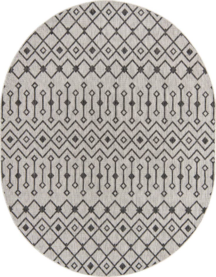 Detail image of 7' 10 x 10' Easy-Clean Trellis Indoor / Outdoor Oval Rug
