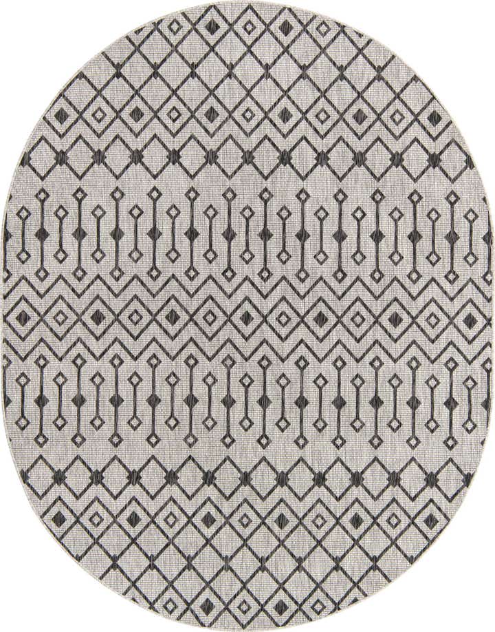 7' 10 x 10' Easy-Clean Trellis Indoor / Outdoor Oval Rug