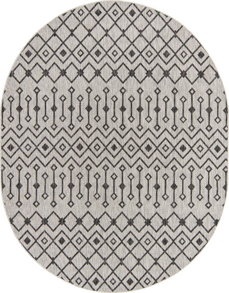 Detail image of 7' 10 x 10' Easy-Clean Trellis Indoor / Outdoor Oval Rug