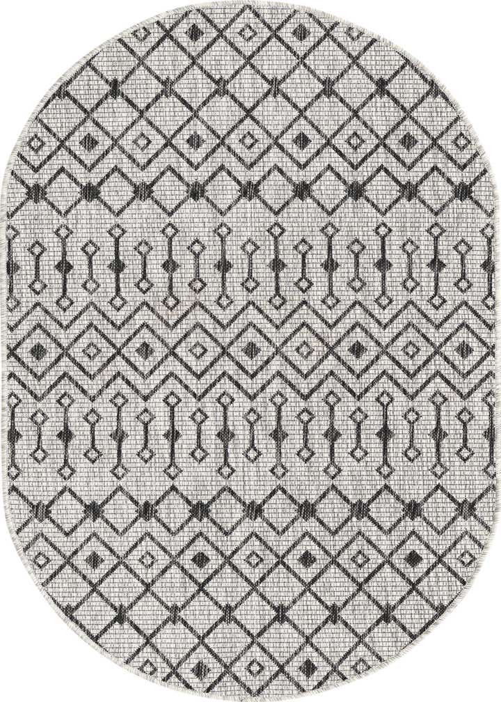 3' x 5' 3 Easy-Clean Trellis Indoor / Outdoor Oval Rug