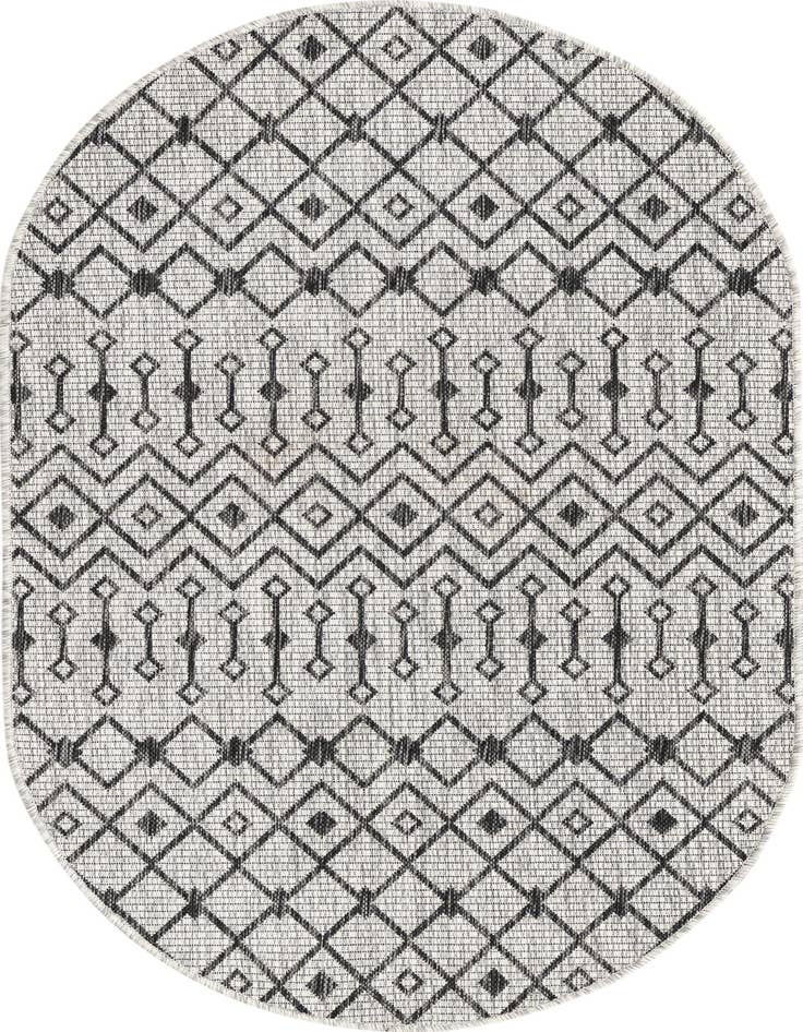 Detail image of 3' x 5' 3 Easy-Clean Trellis Indoor / Outdoor Oval Rug