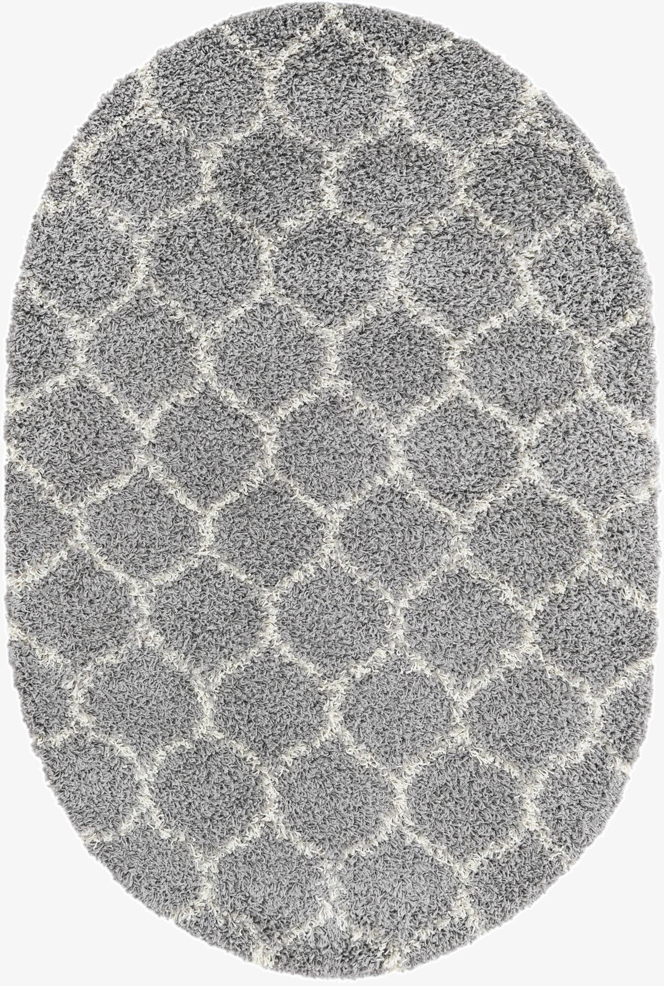 4' x 6' Trellis Shag Oval Rug