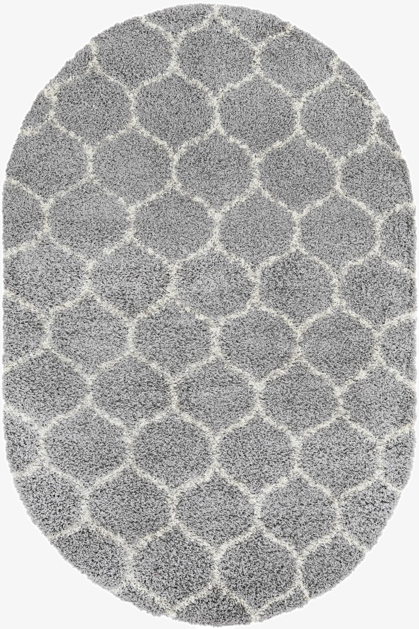 5' 3 x 8' Trellis Shag Oval Rug
